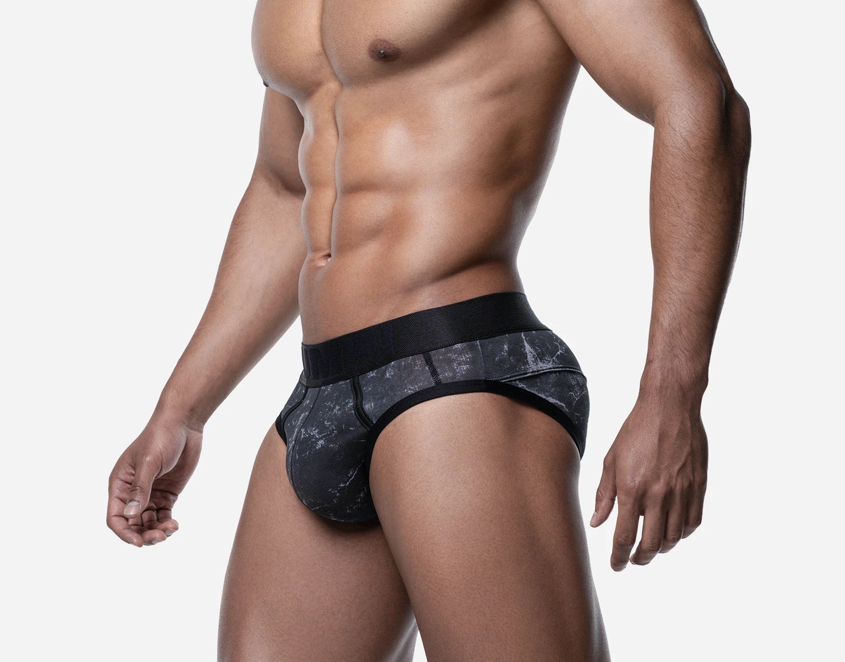 PUMP! Washed Denim Black Brief - BANG & STRIKE (view 3)