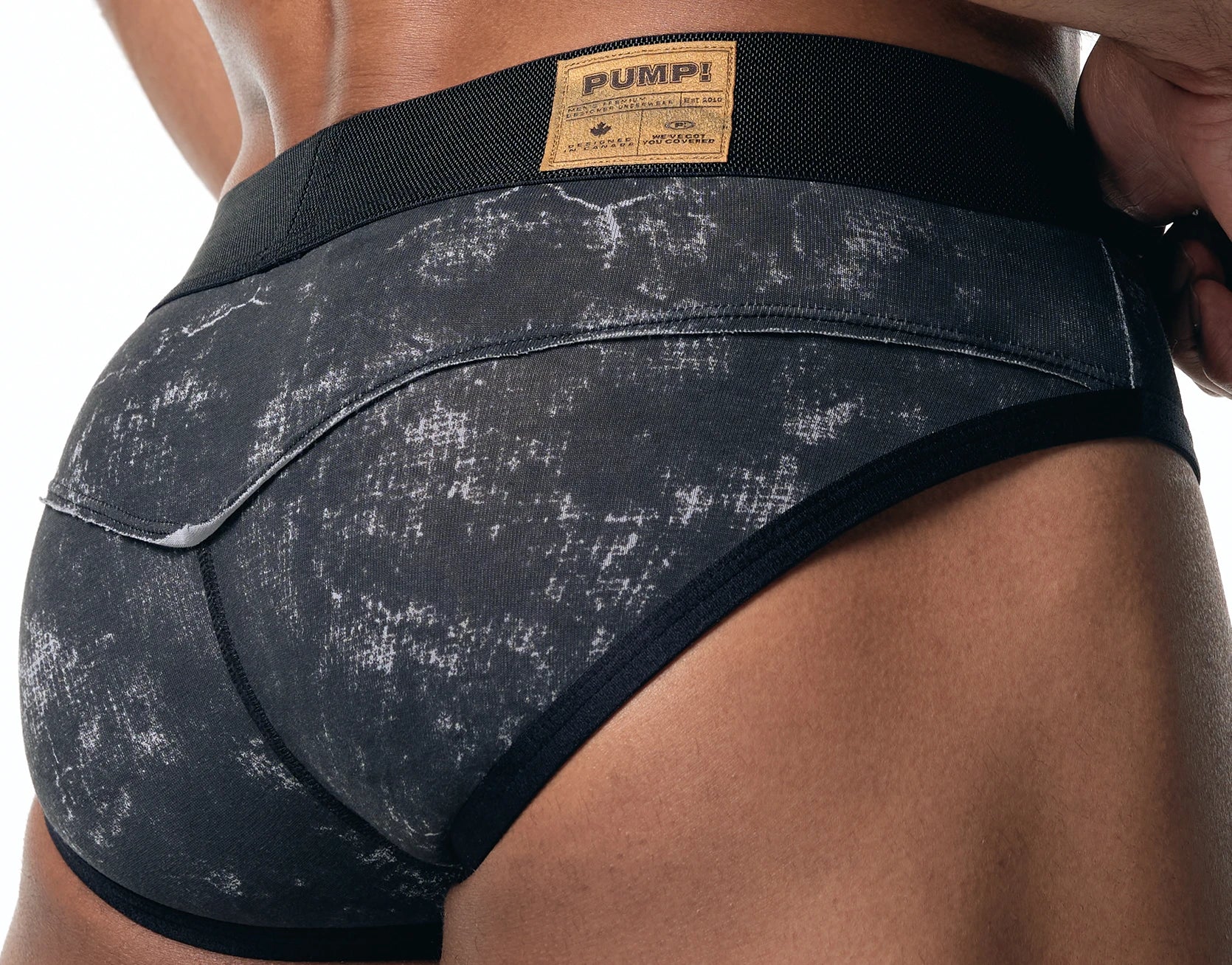PUMP! Washed Denim Black Brief - BANG & STRIKE (view 5)