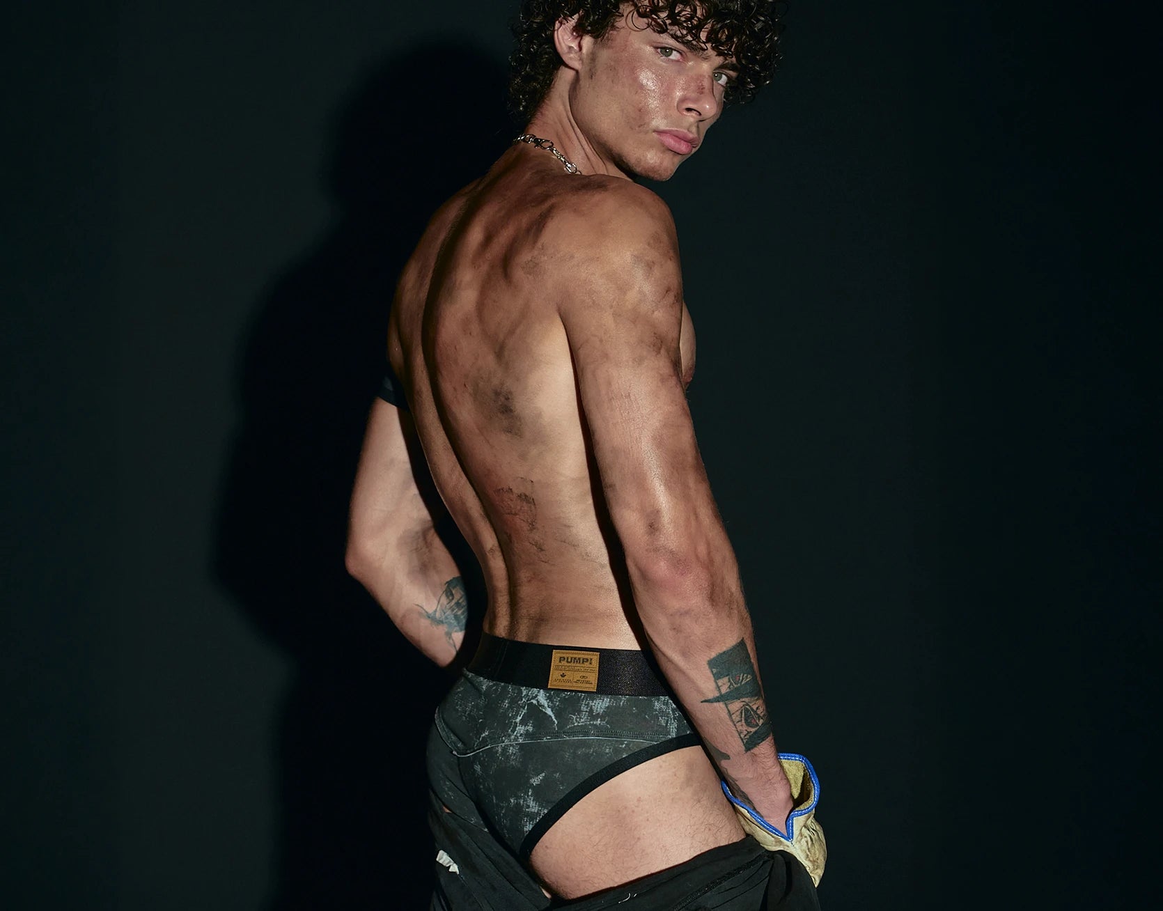PUMP! Washed Denim Black Brief - BANG & STRIKE (view 7)