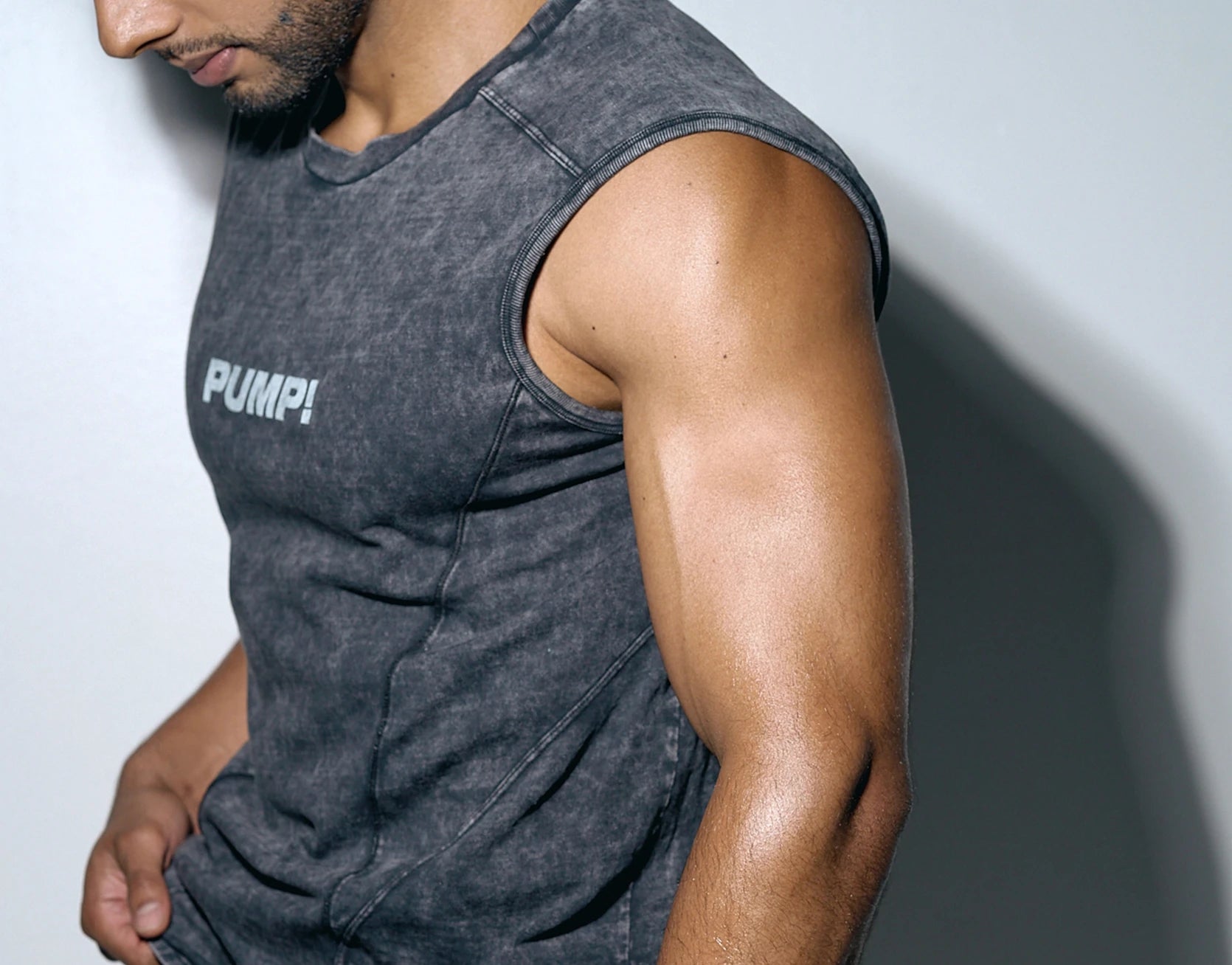 PUMP! Washed Denim Black Tank Top - BANG & STRIKE (view 5)