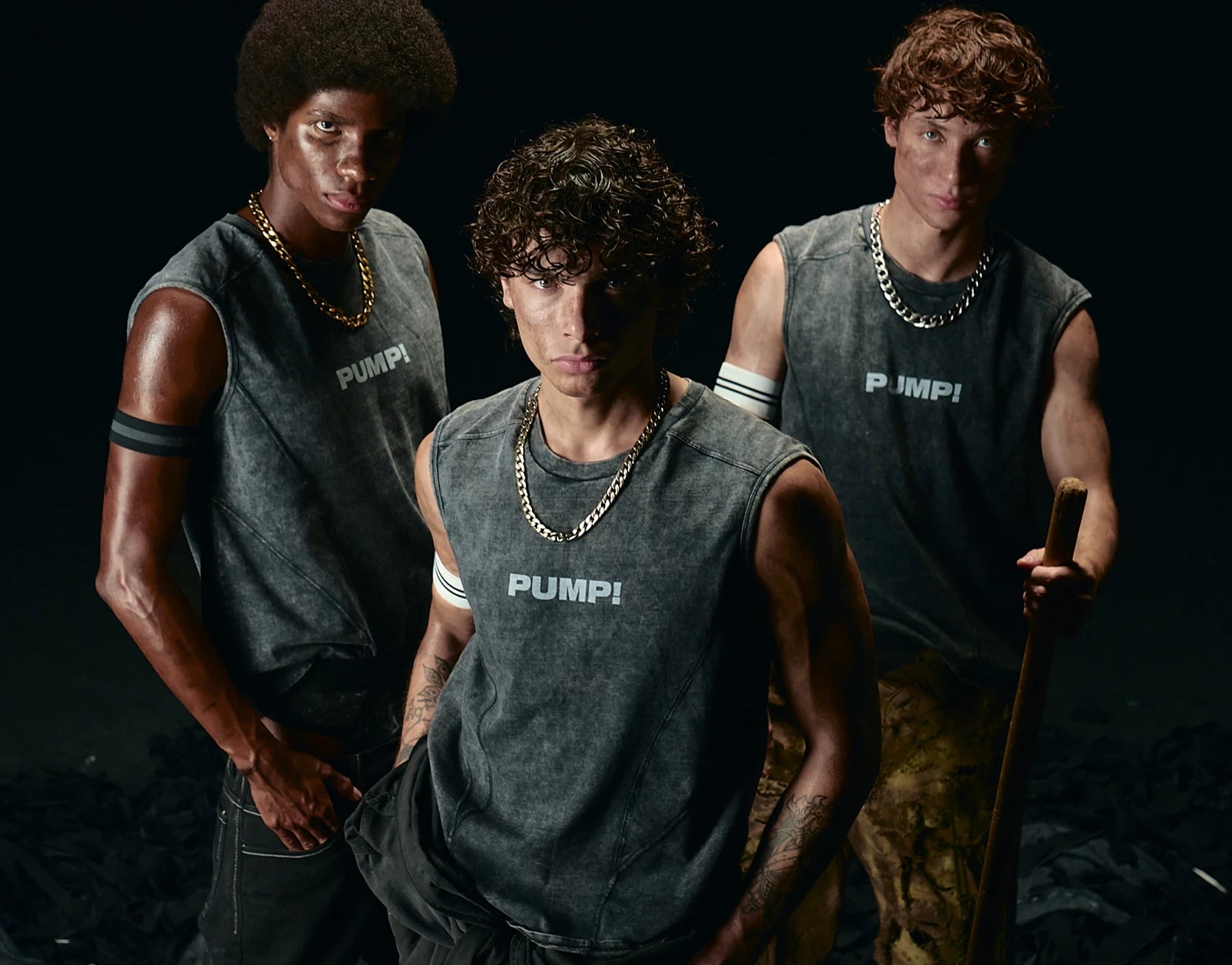 PUMP! Washed Denim Black Tank Top - BANG & STRIKE (view 8)