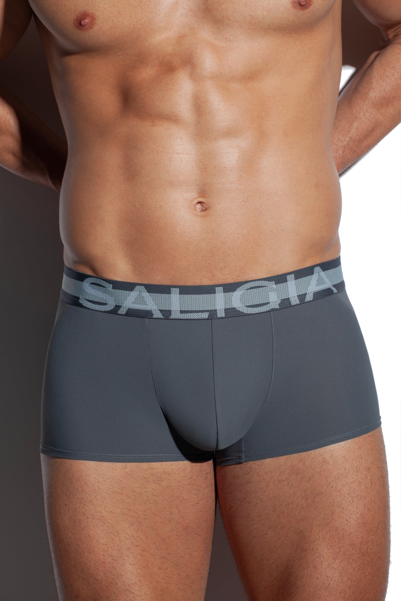 SALIGIA Grey Nylon Anaerobic Club Trunk - BANG & STRIKE (view 6)