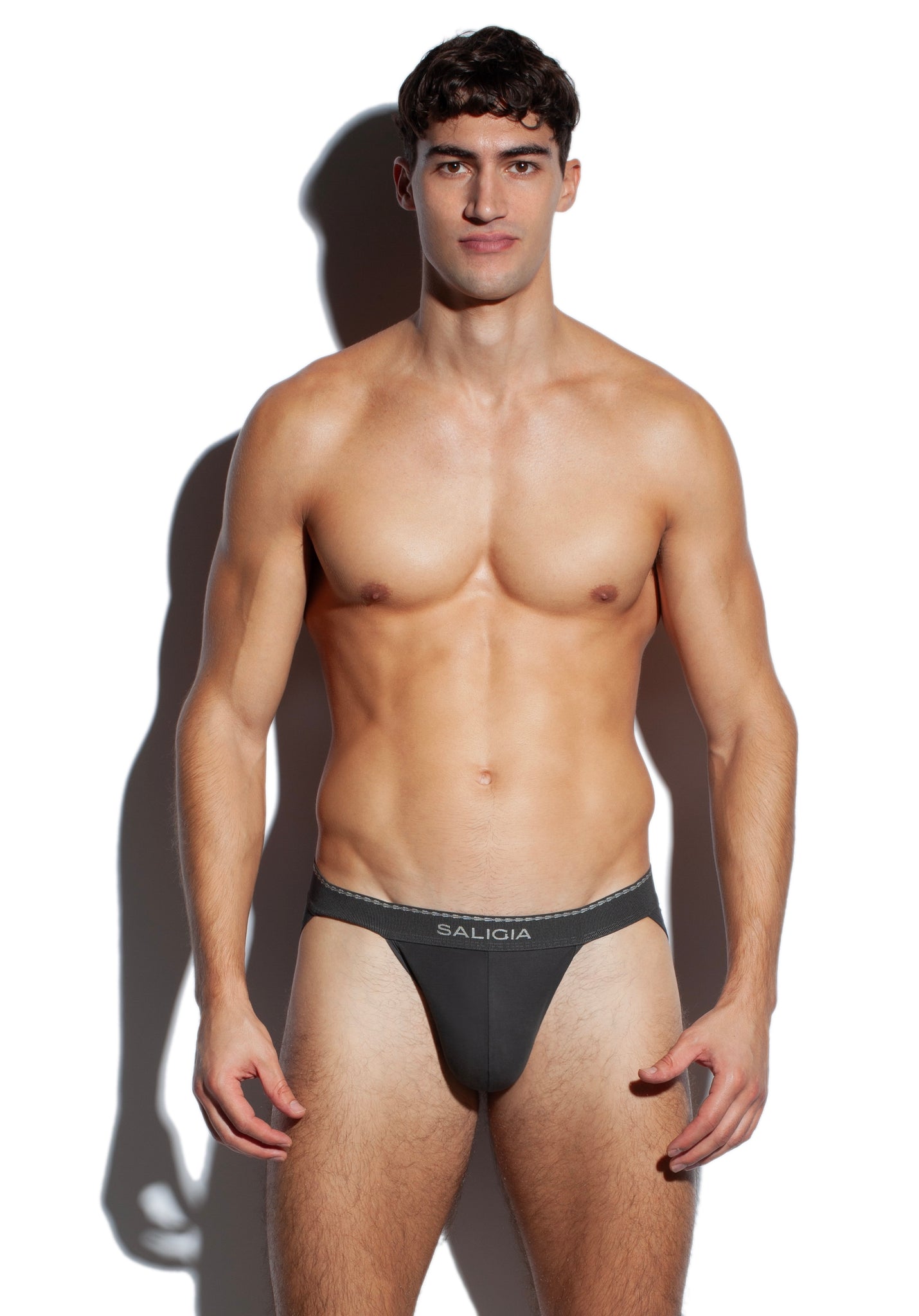 SALIGIA Black Greek Lyocell Acanthus Sport Brief - BANG & STRIKE