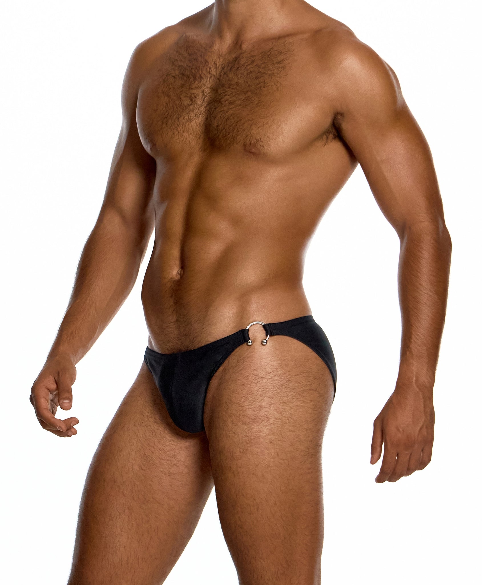 Modus Vivendi Prince Albert Black Low Cut Swim Brief - BANG & STRIKE (view 3)