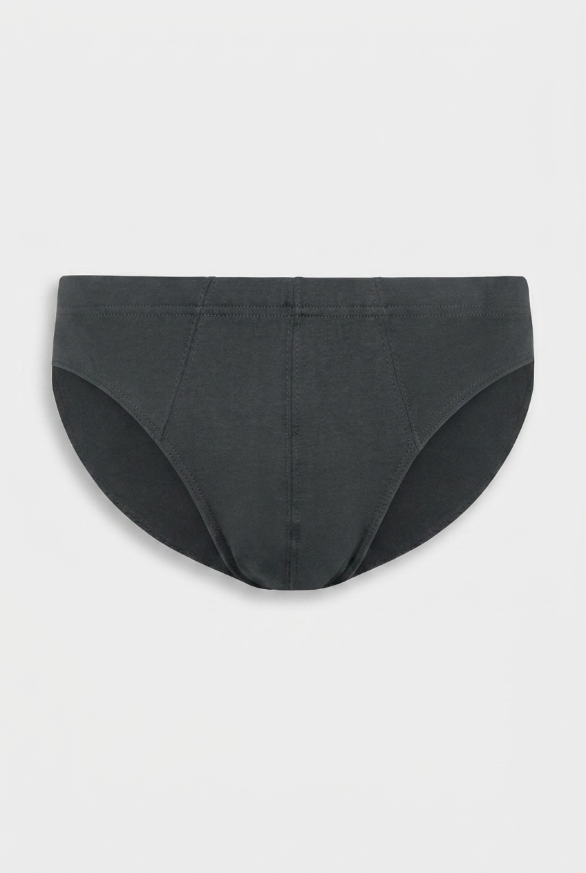 STRIKE PRO Core Cotton Slip Brief in Graphite grey, front product shot