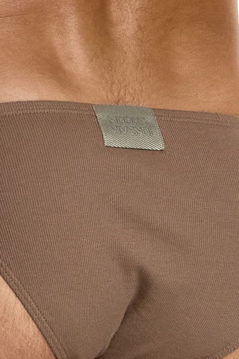 Modus Vivendi Ribbed Cotton Low Cut Brief Dark Skin - BANG & STRIKE (view 4)