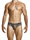 Modus Vivendi Charcoal Abstract Net Thong and Brief Set - BANG & STRIKE (view 5)