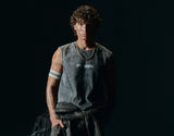 PUMP! Washed Denim Black Tank Top - BANG & STRIKE (view 9)