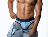 PUMP! Washed Denim Bubble Blue Thong - BANG & STRIKE