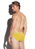 SALIGIA Yellow Greek 140s Cotton Olive Sport Brief - BANG & STRIKE (view 3)