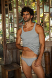 Modus Vivendi Ribbed Cotton Low Cut Brief Grey - BANG & STRIKE