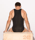STRIKE PRO Black Microfibre Bodysuit - BANG & STRIKE