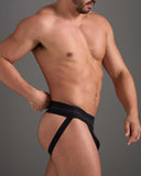 TEAMM8 Flex Faux Leather Black Jockstrap - BANG & STRIKE (view 3)