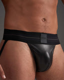 TEAMM8 Flex Faux Leather Black Jockstrap - BANG & STRIKE (view 5)