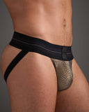 TEAMM8 Flex Faux Python Bronze Jockstrap - BANG & STRIKE (view 3)