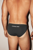 STRIKE PRO Core Cotton Slip Brief in Graphite grey, rear view on model